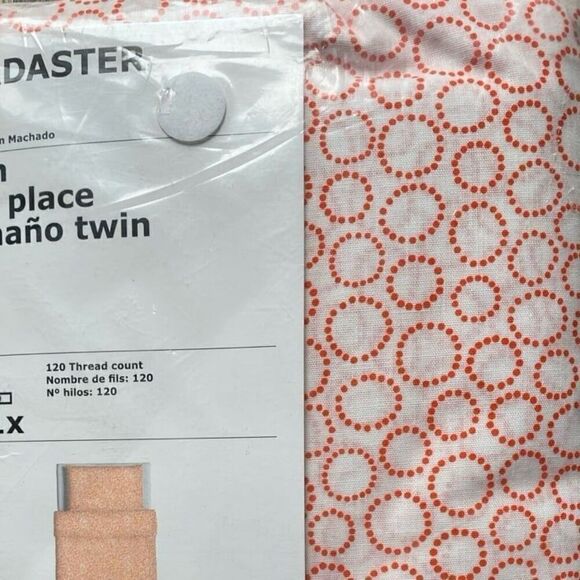 Ikea Tradastar Round Orange and White Twin Bed Duvet Cover - Picture 2 of 3